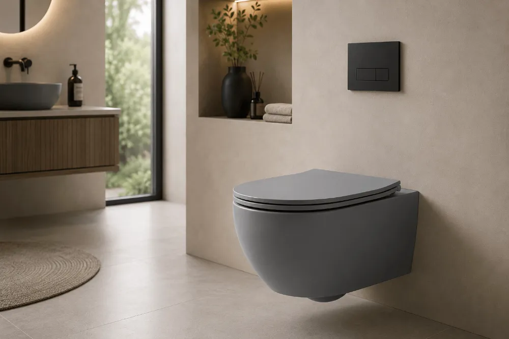 D&N Sanitary Toledo, wall-hung toilet, matt grey