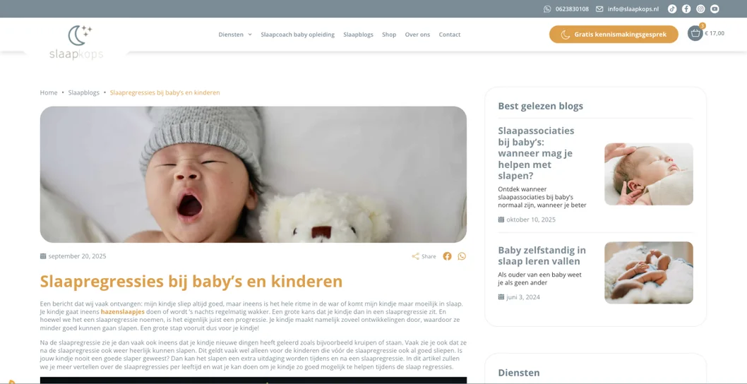 Slaapkops article: Slaapregressies bij baby’s en kinderen